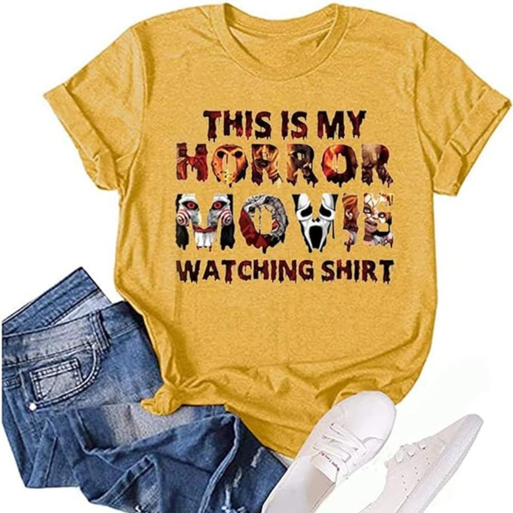 This is My Horror Movie Watching Shirt Women LARGE ~ NEW ~ Halloween